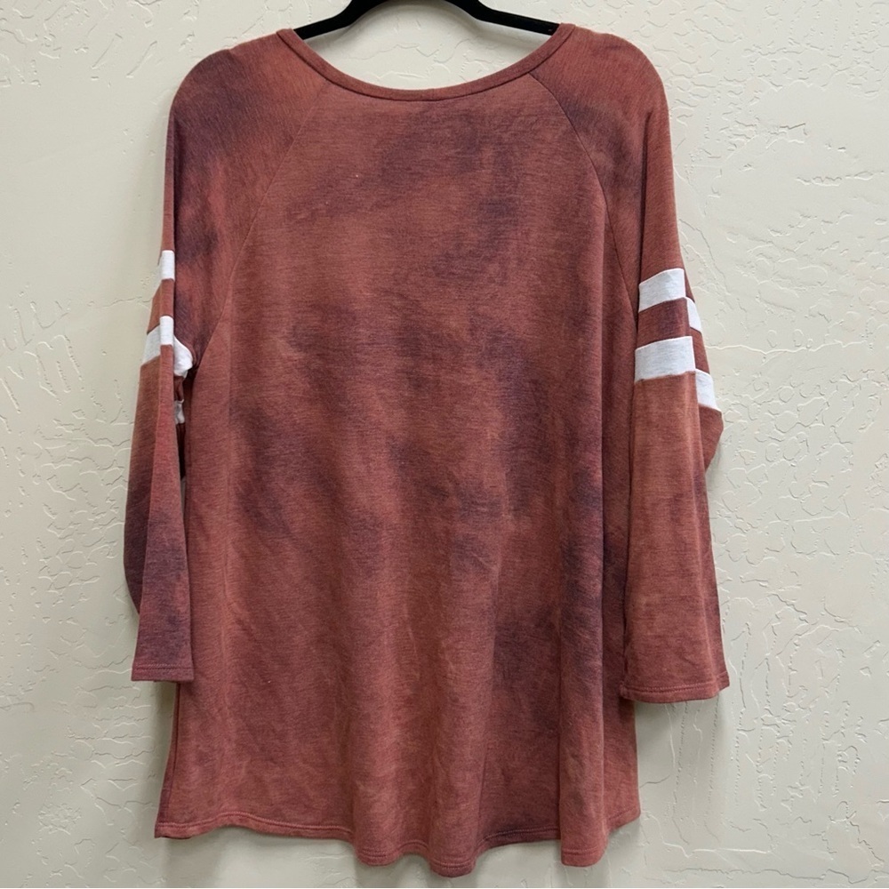 NEW Women's Long Sleeve Top in Rust and White Size: 2XL. NWT - Picture 2 of 5